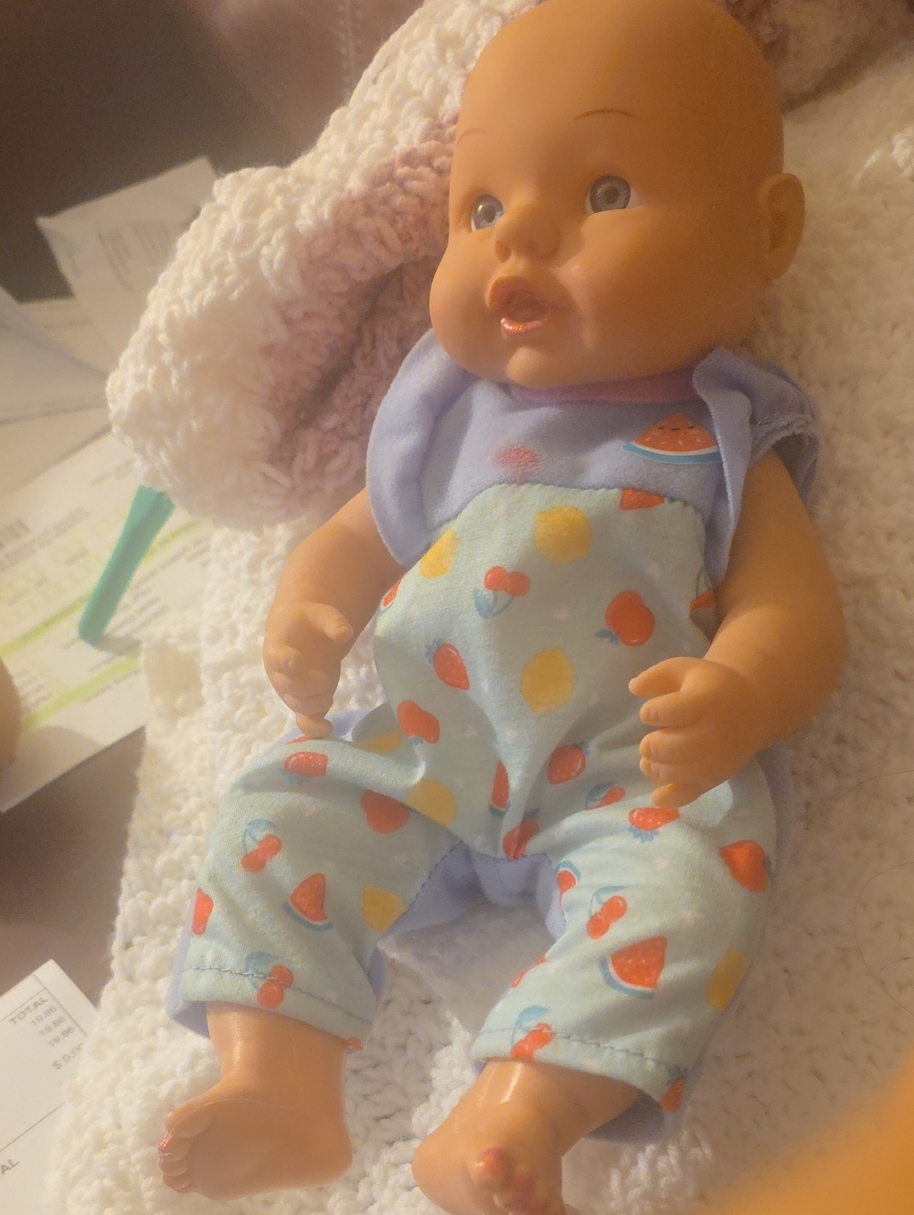 Baby Doll in Light Blue Fruit Print Outfit